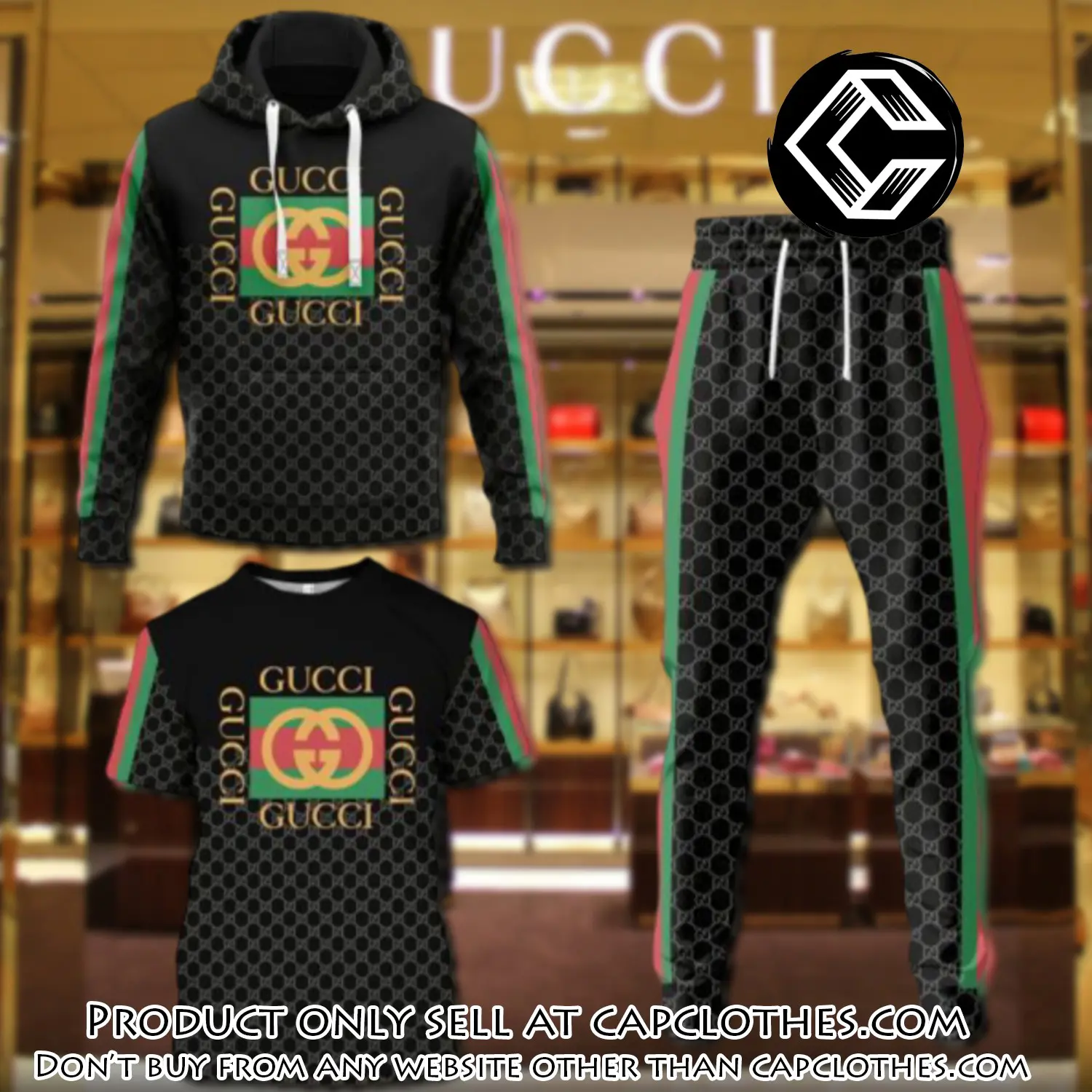 Gucci luxury brand combo tshirt hoodie long pants set trending 24 outfit sport lcs1030 cc5208493